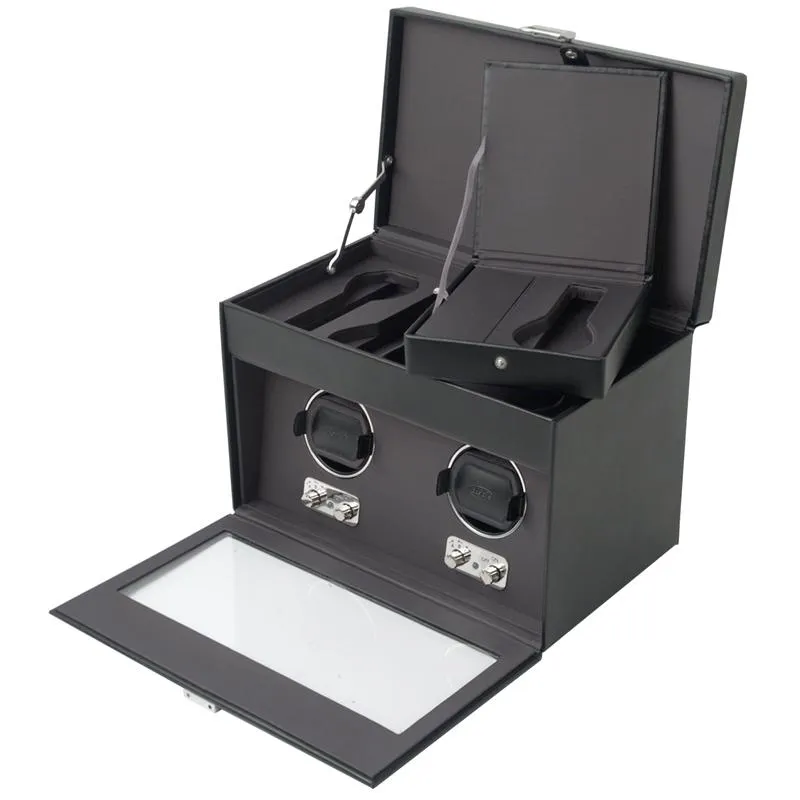 WOLF Heritage Double Watch Winder with Storage