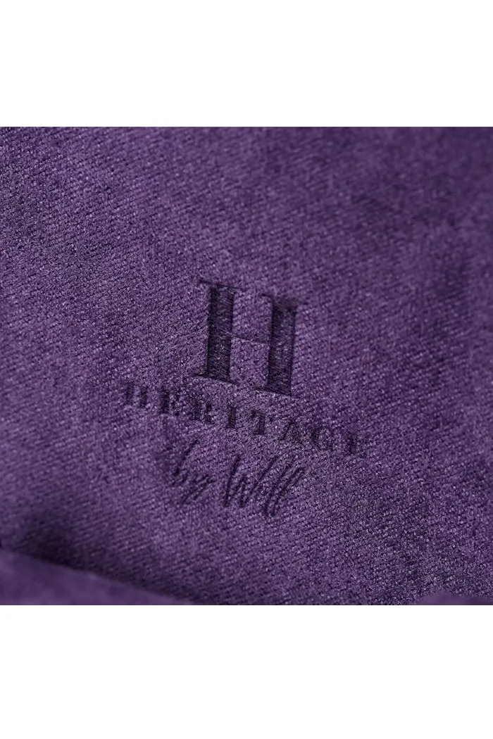WOLF HERITAGE Large Vegan Leather Watch Roll in BLACK / PURPLE