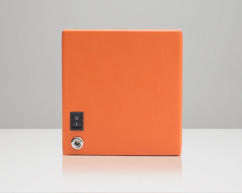 WOLF Single Cub Watch Winder with Cover - Orange